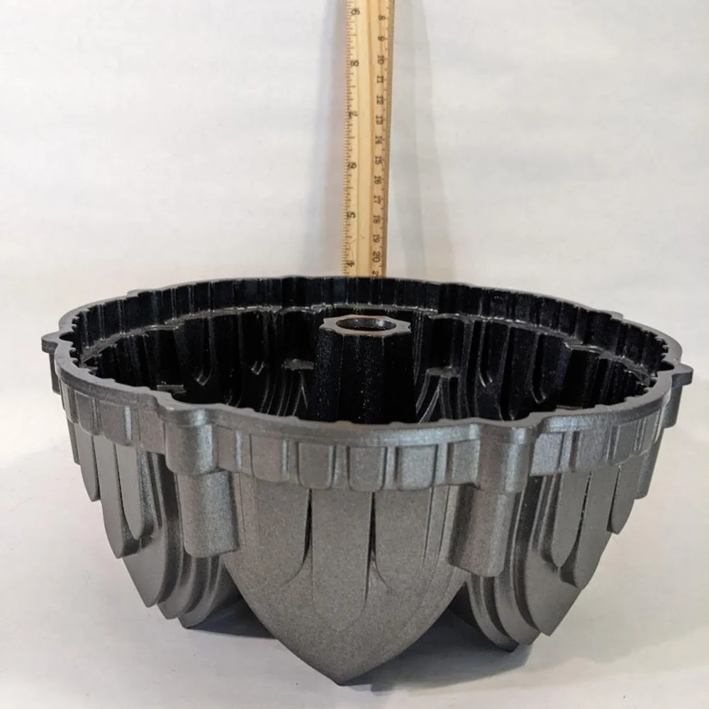Nordic Ware Cathedral Bundt Pan Cast Aluminum 9 Cup Gothic Arch Graphite Gray